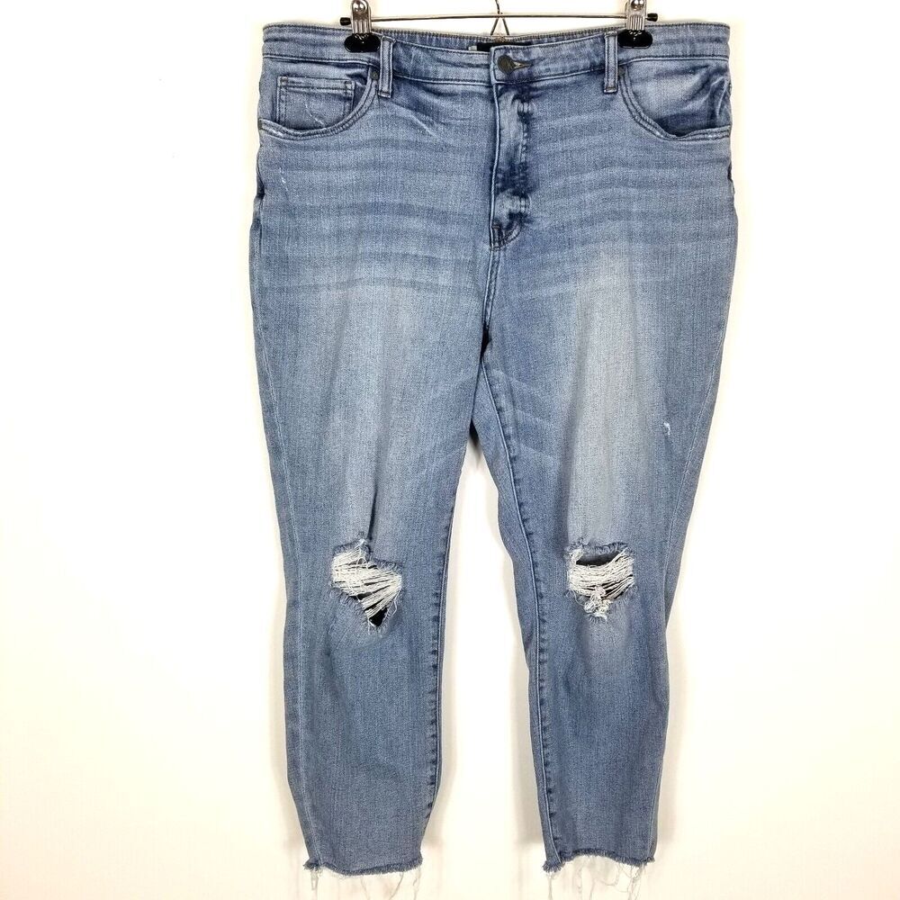 Kut from the Kloth High Rise Distressed Blue Jeans
